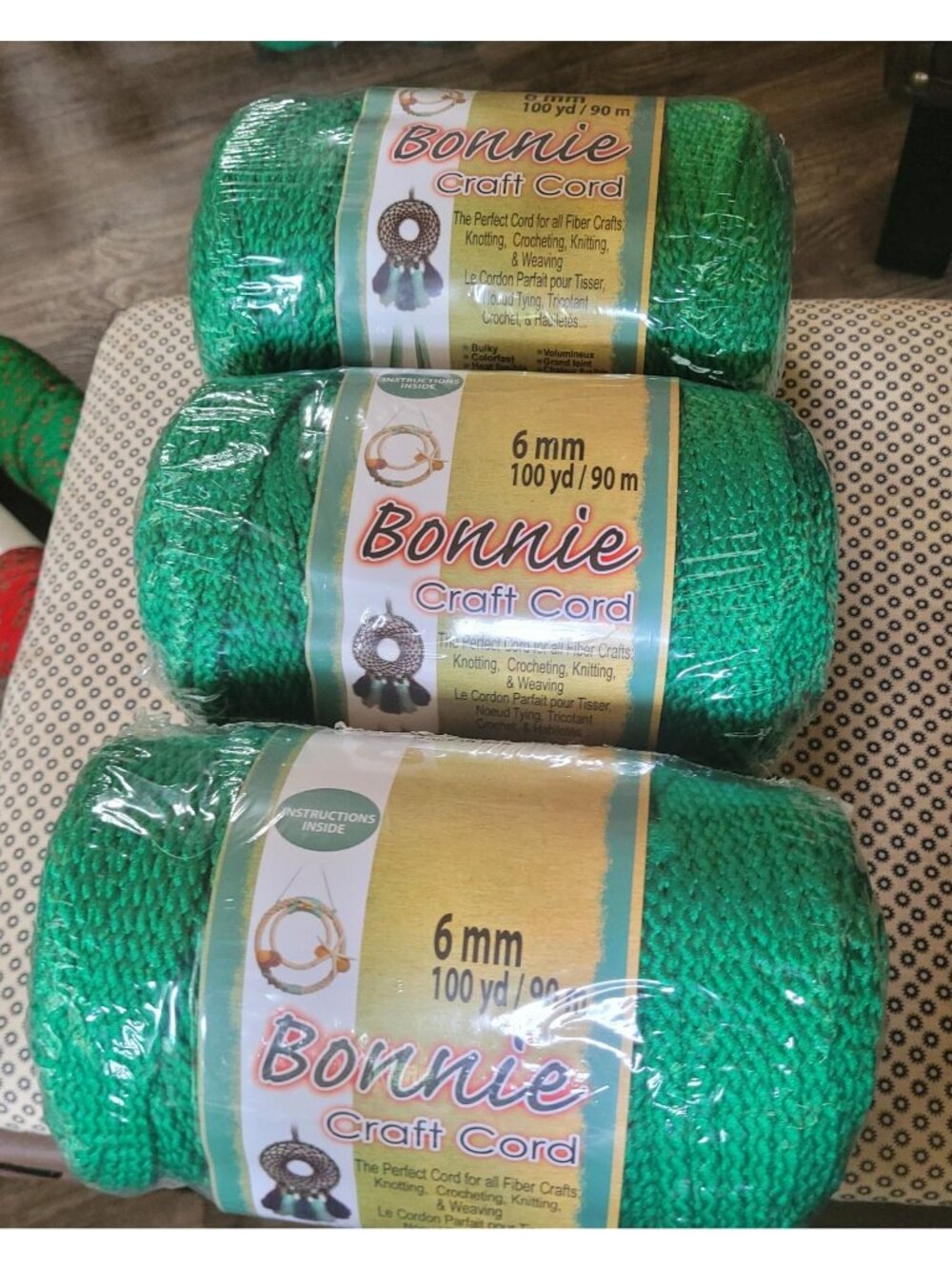 Bonnie 3 Macrame Cord 6mm 100 yd Lengths 90M Knotting Craft Crocheting Knitting